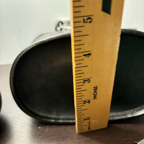 BRIGHTON Corazon Black Pebble Grain/Croc Embossed Bag W/Silver Heart Handles - Picture 11 of 12